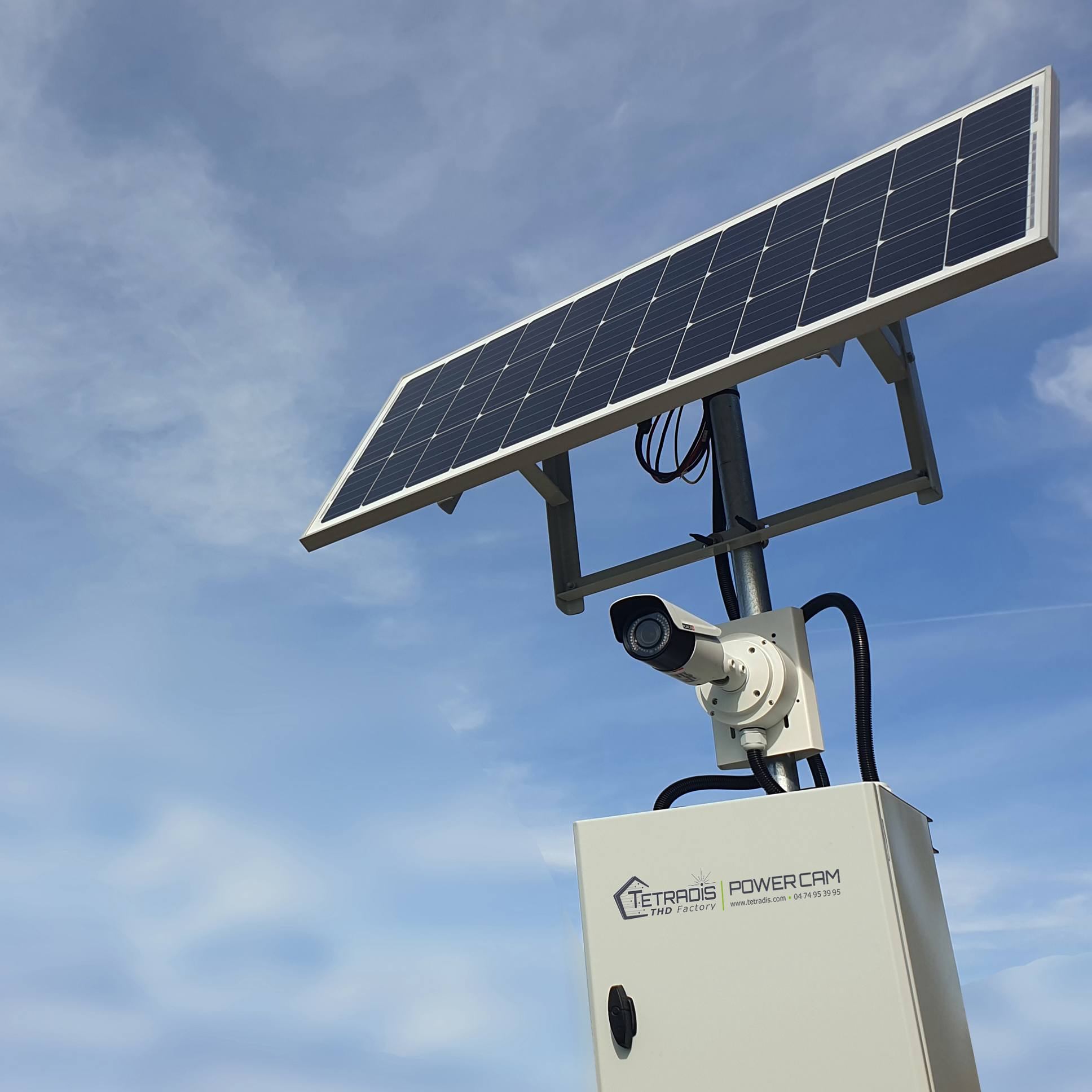 kit Poteau 6mètres vidéosurveillance solaires 1caméra PTZ